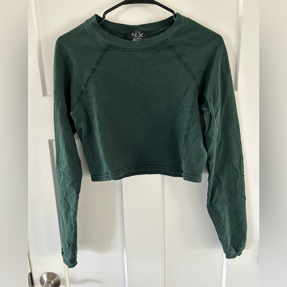 NUX crop green sweatshirt - Size Small.